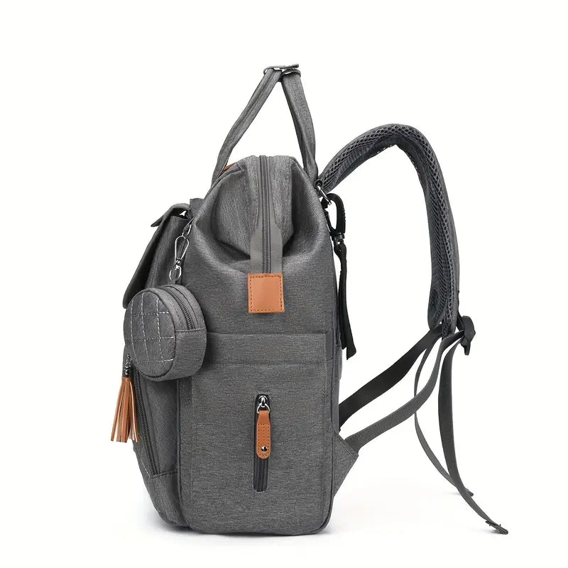 Large Capacity Quilted Backpack - Adjustable Straps, Multiple Compartments & Zipper Closure, Lightweight Fabric for Women, Perfect for, Work, (Blue/Black), Backpack for, Versatile Travel Bag, Casual Style Bag, Sturdy Construction