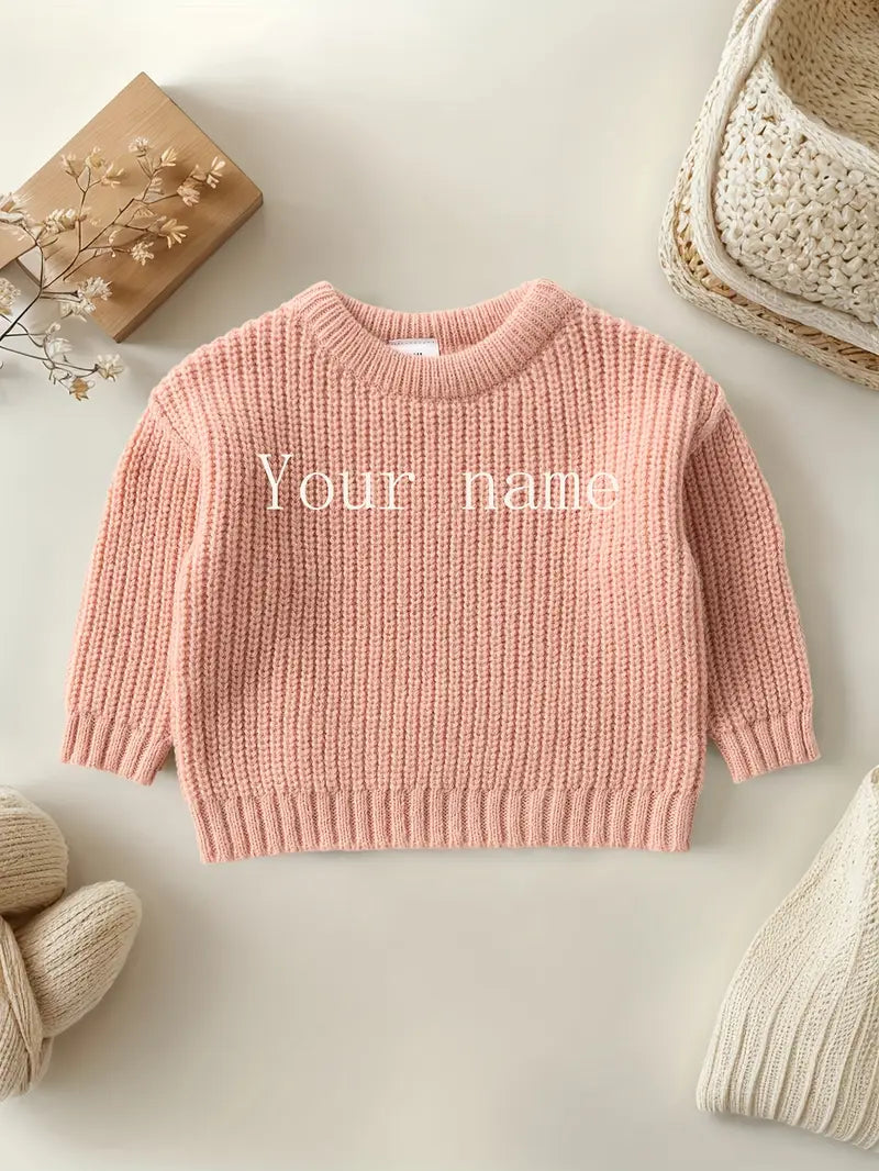 [Custom Sweater] Spring and Autumn Season Men, Women and Children's Personalized Name Hand-Embroidered Exclusive Custom Long-Sleeved