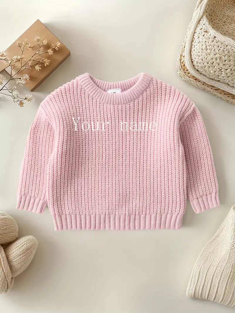 [Custom Sweater] Spring and Autumn Season Men, Women and Children's Personalized Name Hand-Embroidered Exclusive Custom Long-Sleeved
