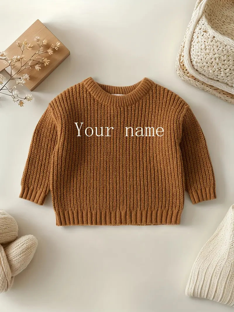 [Custom Sweater] Spring and Autumn Season Men, Women and Children's Personalized Name Hand-Embroidered Exclusive Custom Long-Sleeved