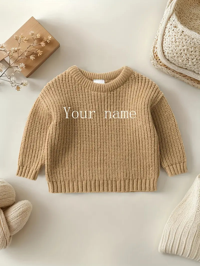[Custom Sweater] Spring and Autumn Season Men, Women and Children's Personalized Name Hand-Embroidered Exclusive Custom Long-Sleeved