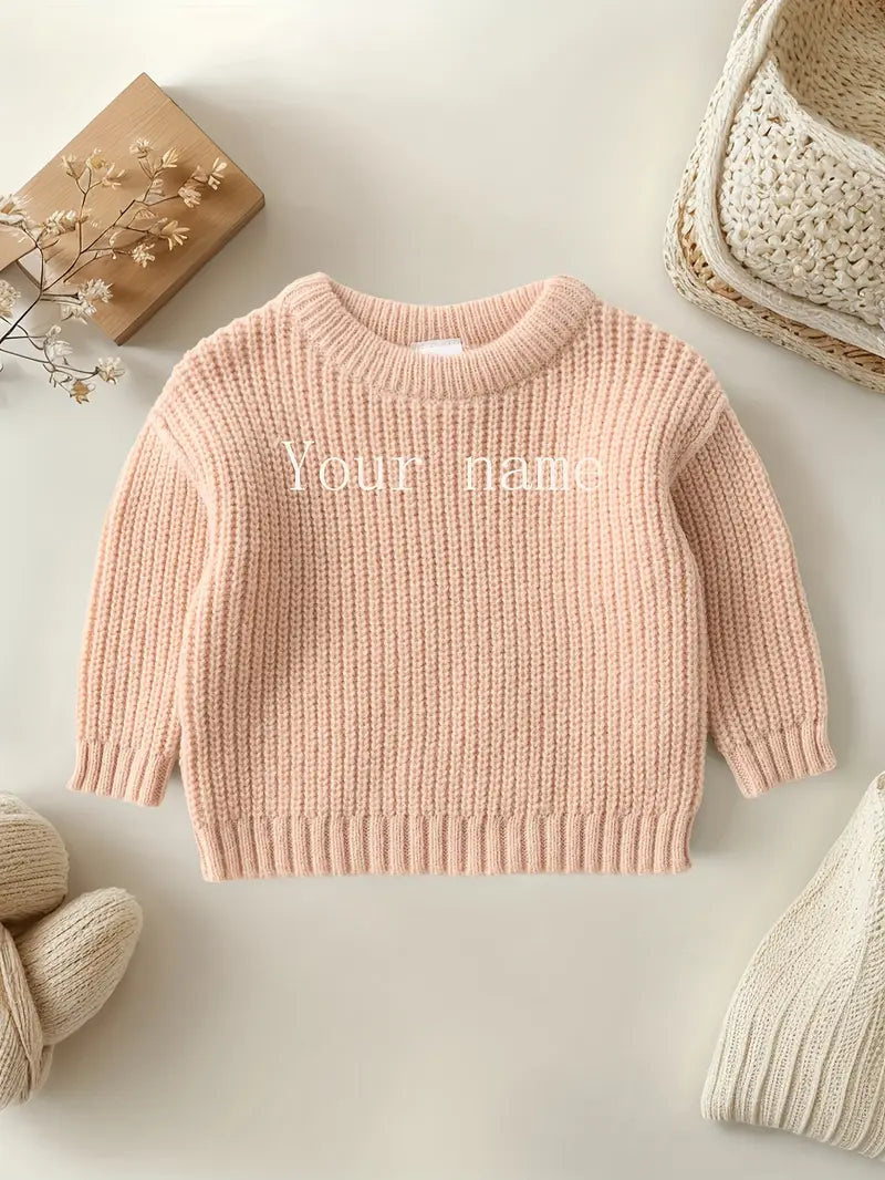 [Custom Sweater] Spring and Autumn Season Men, Women and Children's Personalized Name Hand-Embroidered Exclusive Custom Long-Sleeved